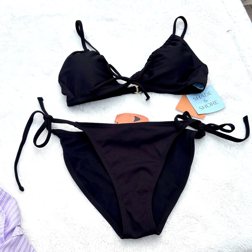 Shade & Shore Elegant Black Bikini set nwts